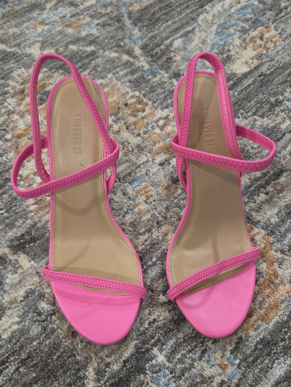 Forever 21 Hot Pink Strappy Heeled Sandals